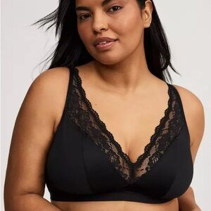 Torrid black lace microfiber bralette